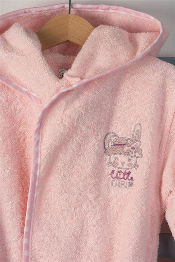 Dimcol Παιδικό Μπουρνούζι Rabbit Girl 146 Ροζ με Κουκούλα