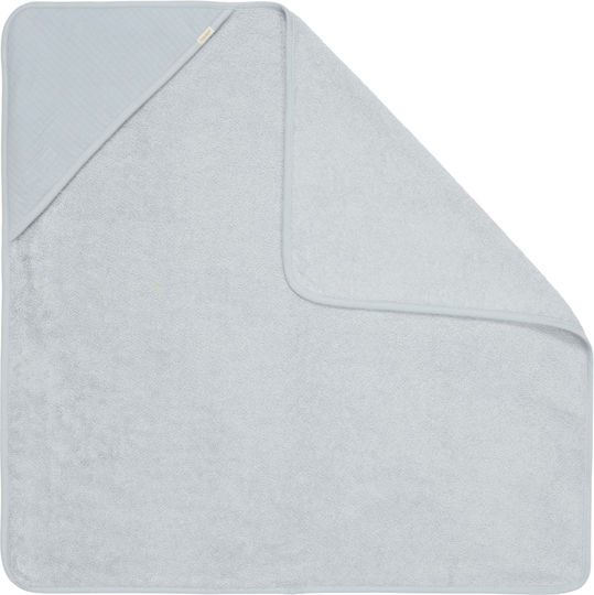 Little Dutch Baby Hooded Towel with Hood Pure Soft Blue 75x75cm