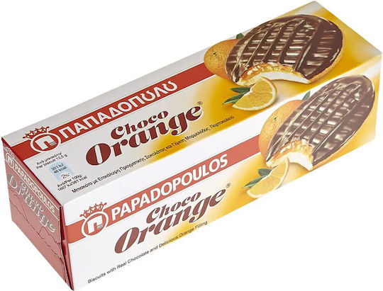 Παπαδοπούλου Μπισκότα Choco με Επικάλυψη & Γέμιση Σοκολάτα & Πορτοκάλι 150gr