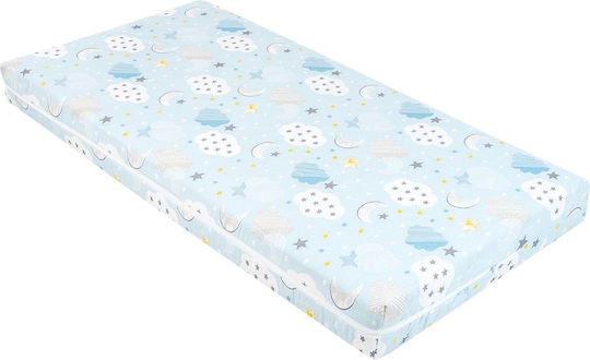 Kikka Boo Στρώμα Κούνιας Siesta Clouds Blue με Κοκοφοίνικα 60cmx120cmx8cm