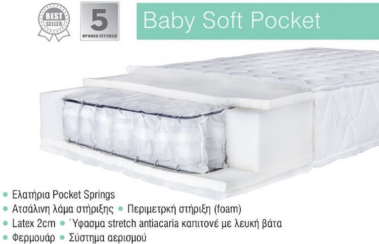 Bebe Strom Anatomisch Matratze Kinderbett Baby Soft Pocket mit Latex 64cmx126cm