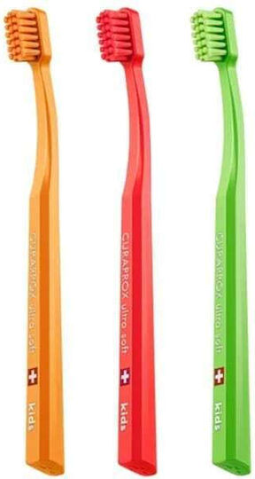 Curaprox Kids Ultra Soft 5460 Set Children's Toothbrushes for 6+ Years 3 Pieces Orange-Red-Green