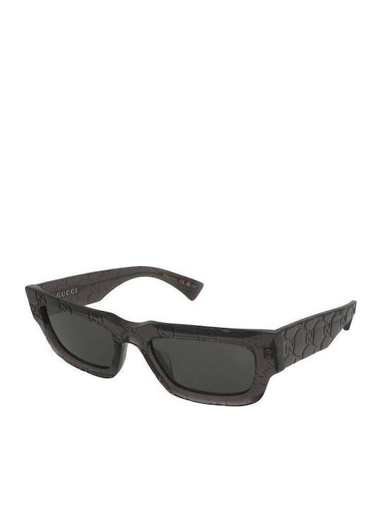 Gucci Unisex Ochelari de soare cu Gri Cadru și Negru Lentilă GG1838S 011