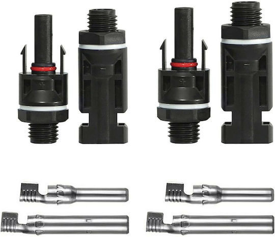Set 4 Conectori Mc4 Montare Panou M+f Onuvio – 1000v 30a Cutii Distribuție Trecere Panou Panouri Electrice Cablu Solar 2.5–6 Mm2 Kit 2 Femele + 2 Masculi Piuliță Garnitură O-ring