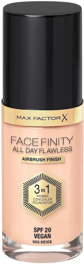 Max Factor Face Finity Liquid Foundation SPF20 55 Beige 30ml
