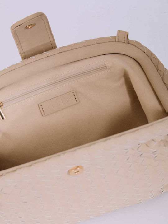Celestino Damen Handtasche Clutch Geflochten Beige