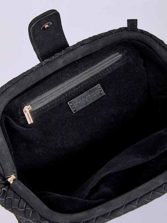 Celestino Γυναικεία Τσάντα Clutch Πλέξη Μαύρο