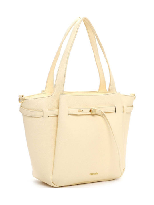 Damen Handtasche Shopper Schulter Gelbe