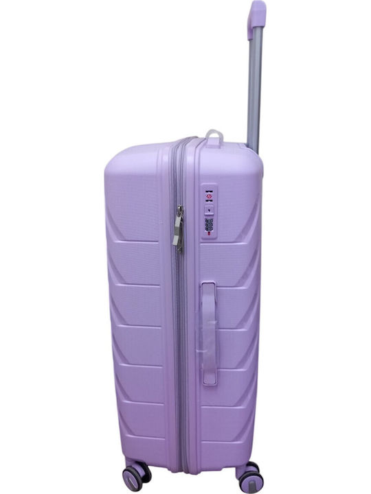 Felbags Valiză Mare De Călătorie Dură Lila Cu 4 Roți Înălțime 75 Cm