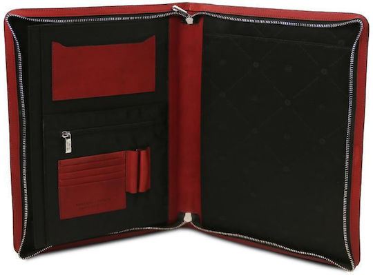 Leder Dokumentenmappe Tiberio Rot