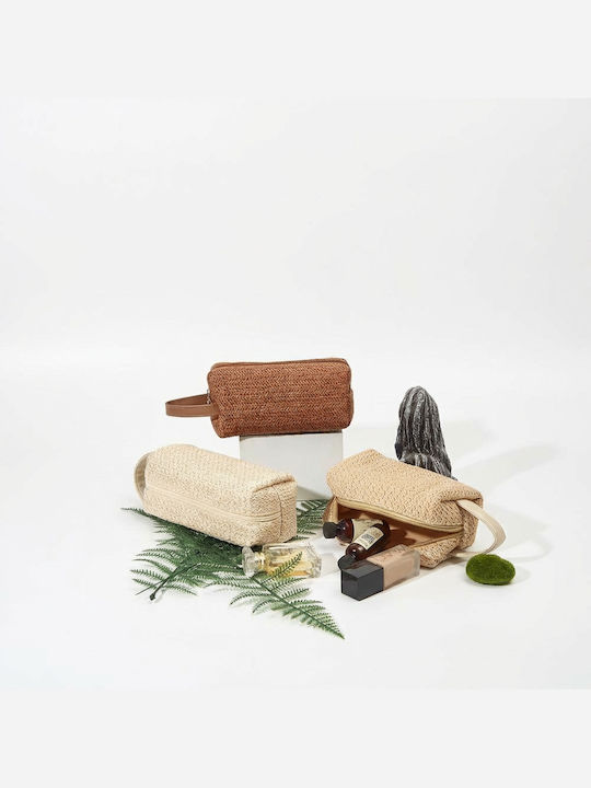 Γυναικείο Τσαντάκι Raffia – Natural Woven Cute Τσαντάκι Καφέ