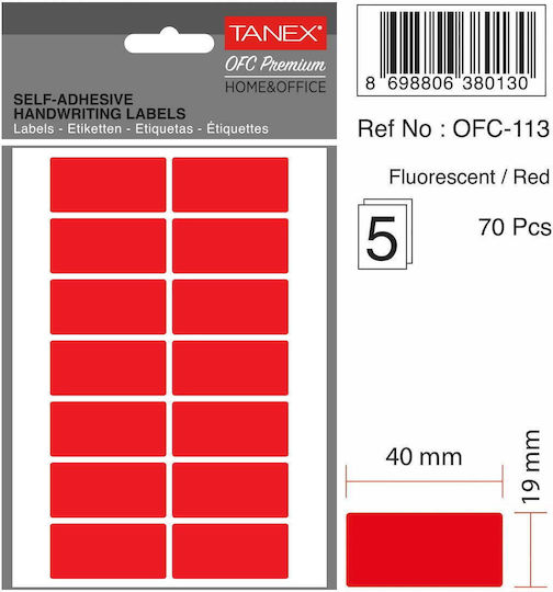 Tanex Αυτοκόλλητες Ετικέτες σε Ρολό 19x40mm 70τμχ