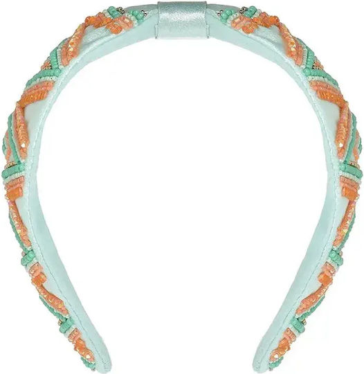 Blue Hair Headband Orange Color Beads 5-49-792-0047