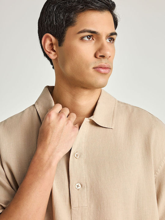 Polo Short Sleeve Beige Blouse