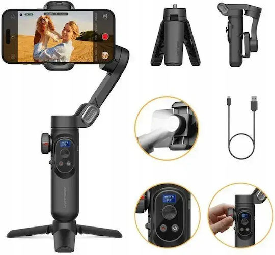 Aochuan X Pro Gimbal Κινητού με Σταθεροποιητή 3 Αξόνων Μαύρο