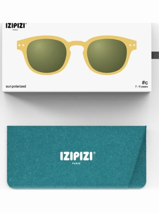 Izipizi Τετράγωνα Παιδικά Γυαλιά Ηλίου με Polarized Φακό Κίτρινα για 7-11 Ετών