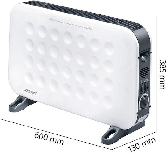 Concept Ks3018 Konvektorheizung Boden 2000W 60x38,5cm Weiß