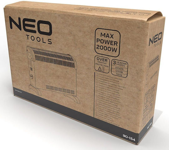 Neo Tools Boden-Konvektorheizung 2000W 53x38,3cm Schwarze