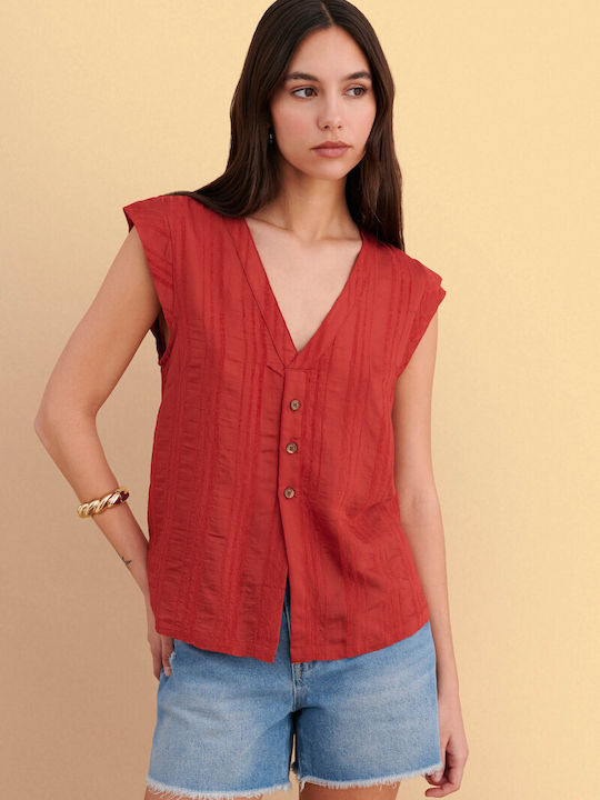 Women's Sleeveless Blouse Red