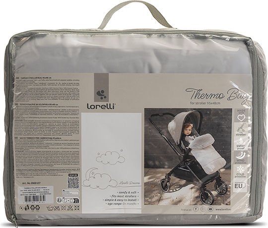 Lorelli Thermo Waterproof Stroller Footmuff with Fleece Lining 95x48cm Black