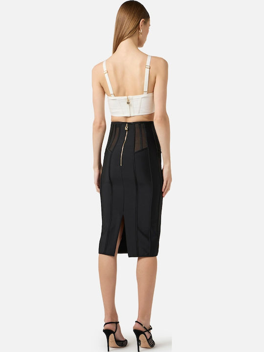 Damen Crop Top mit Reißverschluss Weiß