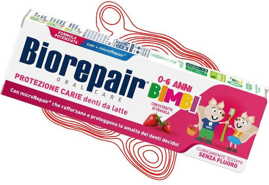 BioRepair Kids 0-6 Strawberry Baby Toothpaste for 0m+ with Strawberry Flavor 50ml