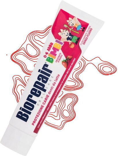 BioRepair Kids 0-6 Strawberry Baby Toothpaste for 0m+ with Strawberry Flavor 50ml