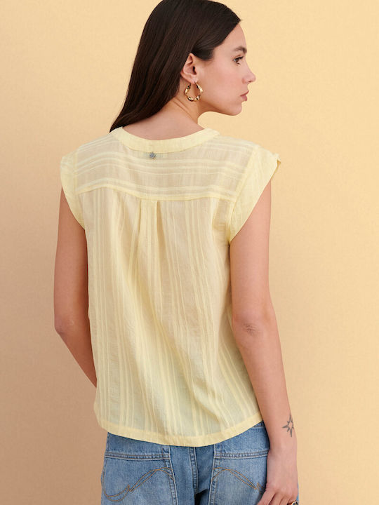 Women's Sleeveless Blouse Yellow