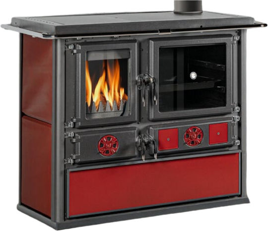 Thermozoff Χαλύβδινη Ξυλόσομπα με Φούρνο 8.86kW Μπορντό
