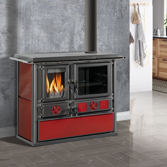 Thermozoff Χαλύβδινη Ξυλόσομπα με Φούρνο 8.86kW Μπορντό
