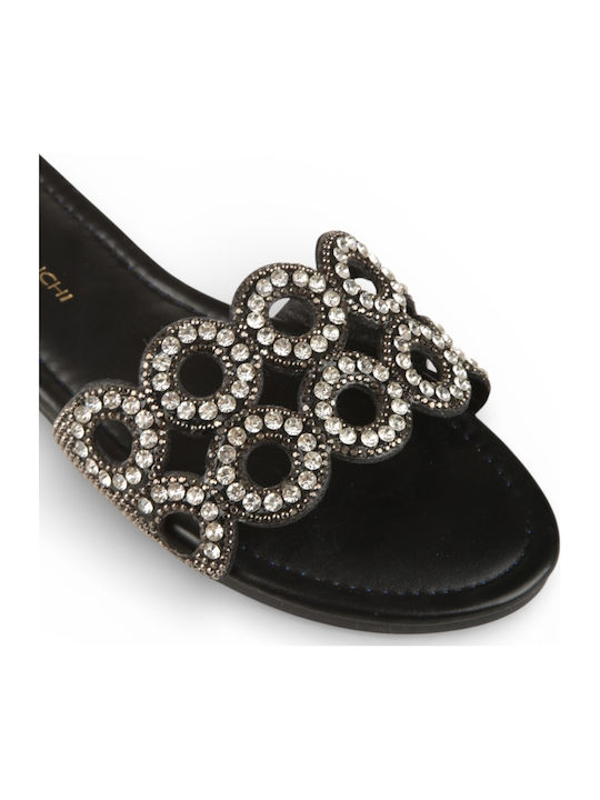 Damen Flache Sandalen Schwarz