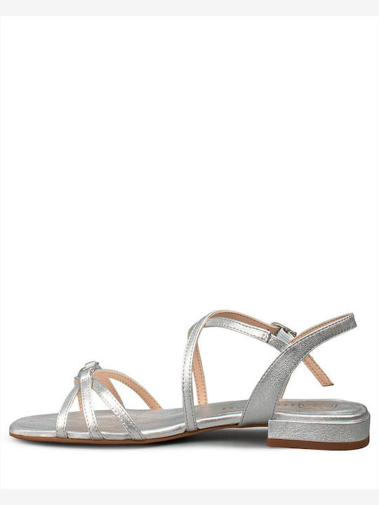 Damen Flache Sandalen Silber