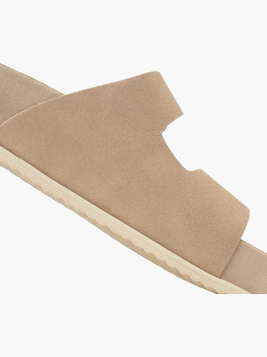 Δερμάτινα Γυναικεία Σανδάλια Flatforms Καφέ