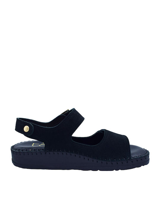 Leather Women's Flat Sandals Black