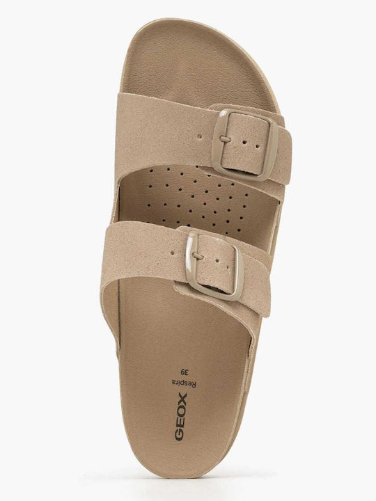 Δερμάτινα Γυναικεία Σανδάλια Flatforms Καφέ
