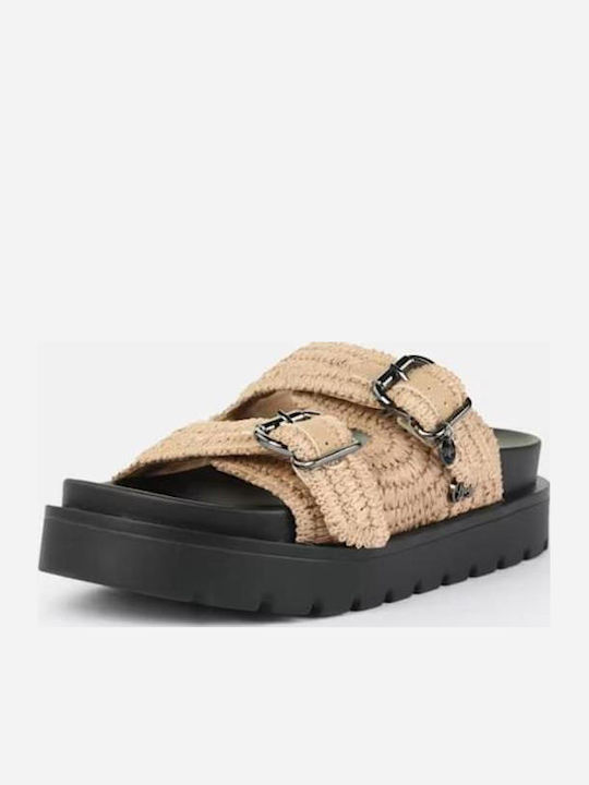 Buffalo Ari Women's Sandals Flatforms Beige