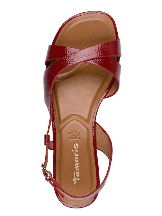 Leather Women's Sandals Red