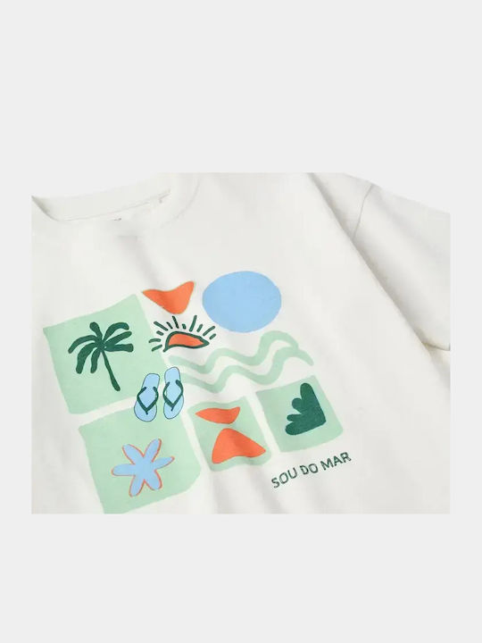 Kids Set with Shorts Summer 2 Pieces Ecru Green