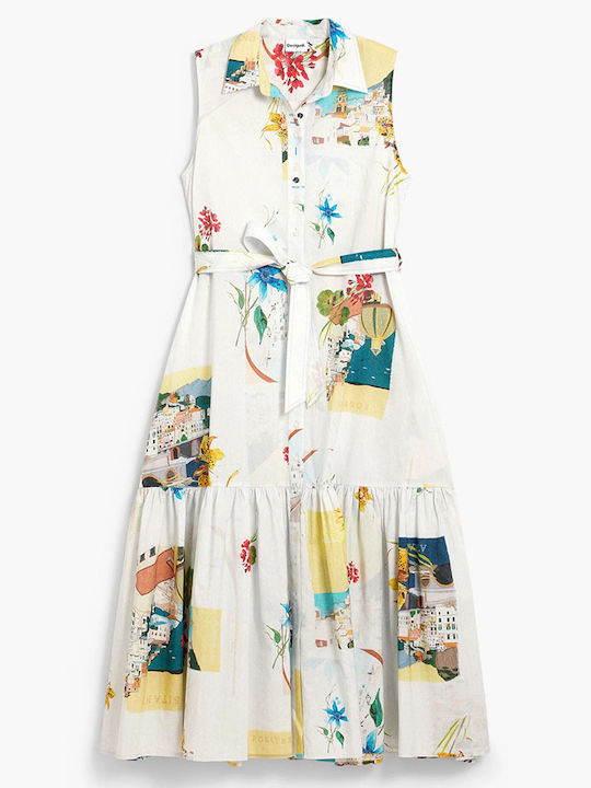 Summer Midi Shirt Dress Stick Blue