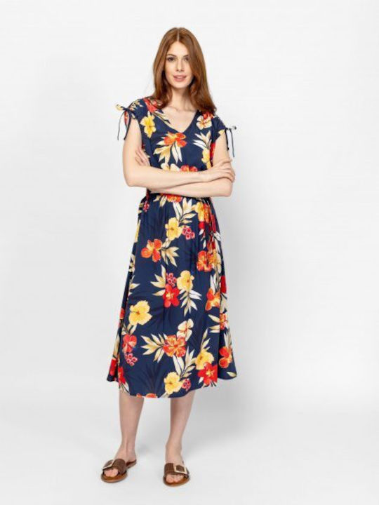 Maxi Σεμιζιέ Φόρεμα Navy