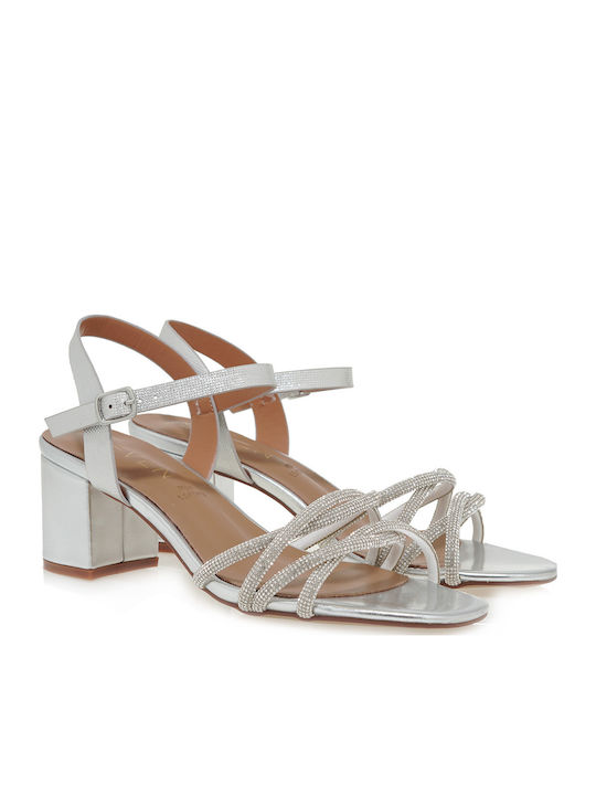 Seven Sandals with Strass Silver