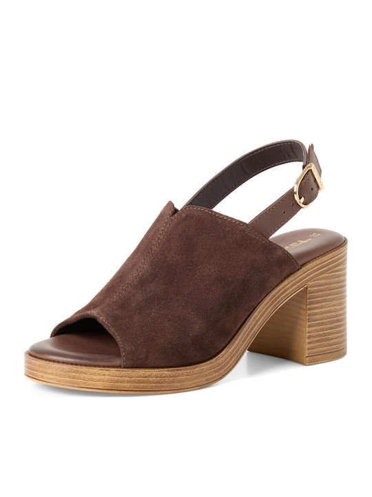Damen Sandalen Braun Leder