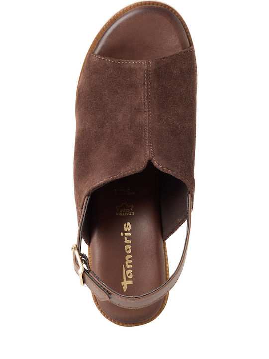 Damen Sandalen Braun Leder