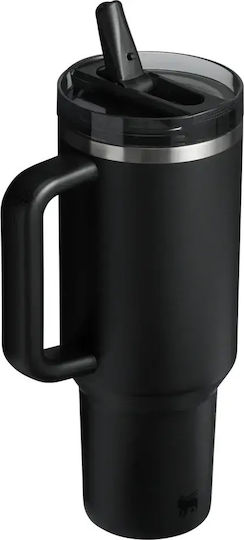 Stanley Flip Straw Quencher Protour Чаша с Дръжка Термоси Неръждаема Стомана 1.18л Черен 2.0 с Сламка и Дръжка