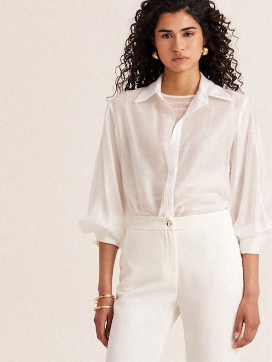 Pantaloni Dama Ecru Costum