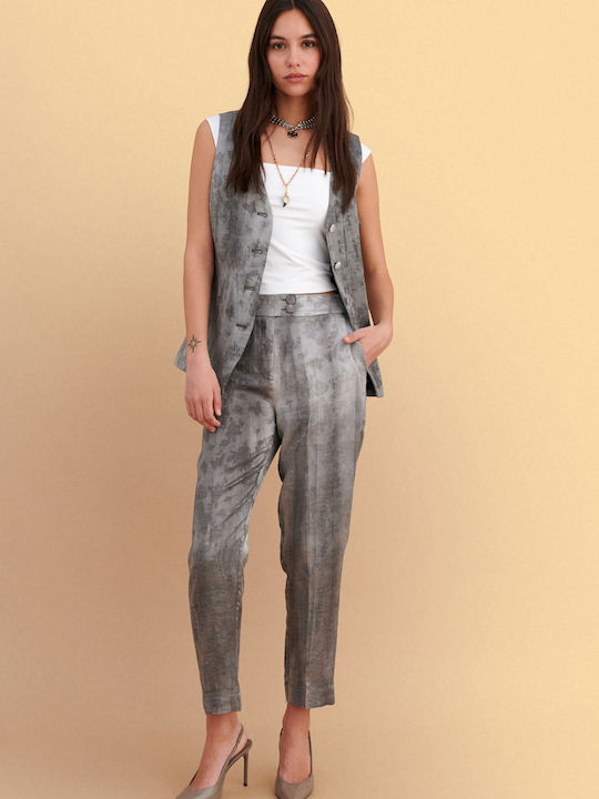 Women's Fabric Trousers Gray