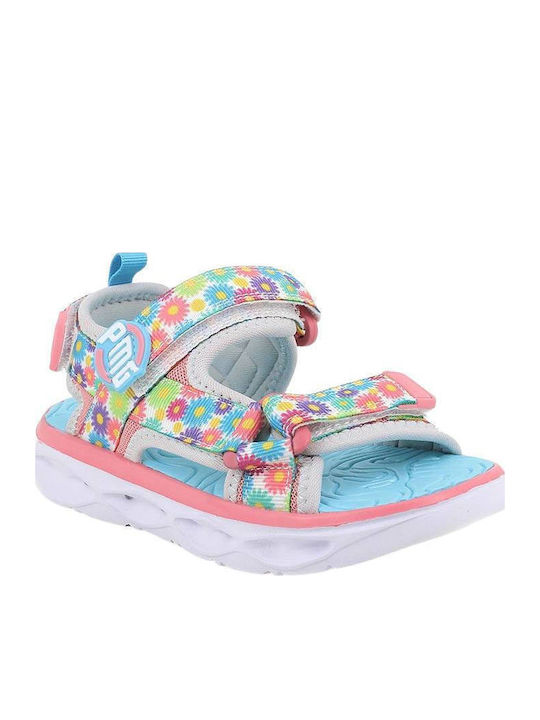Kids' Anatomic Sandals with Hoop & Loop Closure and Lights Light Blue