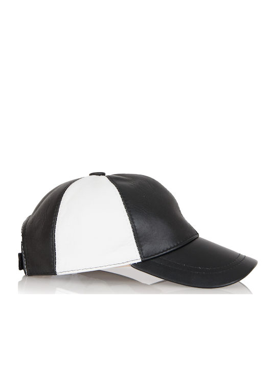 Leather Jockey Cap Mavrudis Mrdline 4910018 Black-White
