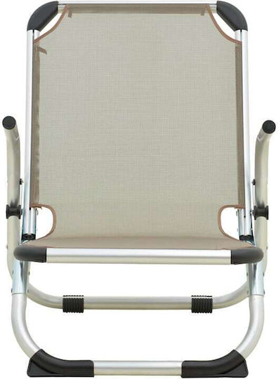 Pakketo Aluminium Beach Chair with High Back Beige 54x72x63cm