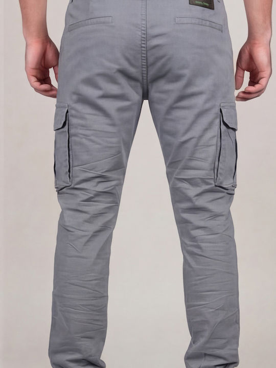 Cargo Elastic Trousers in Regular Fit Gray